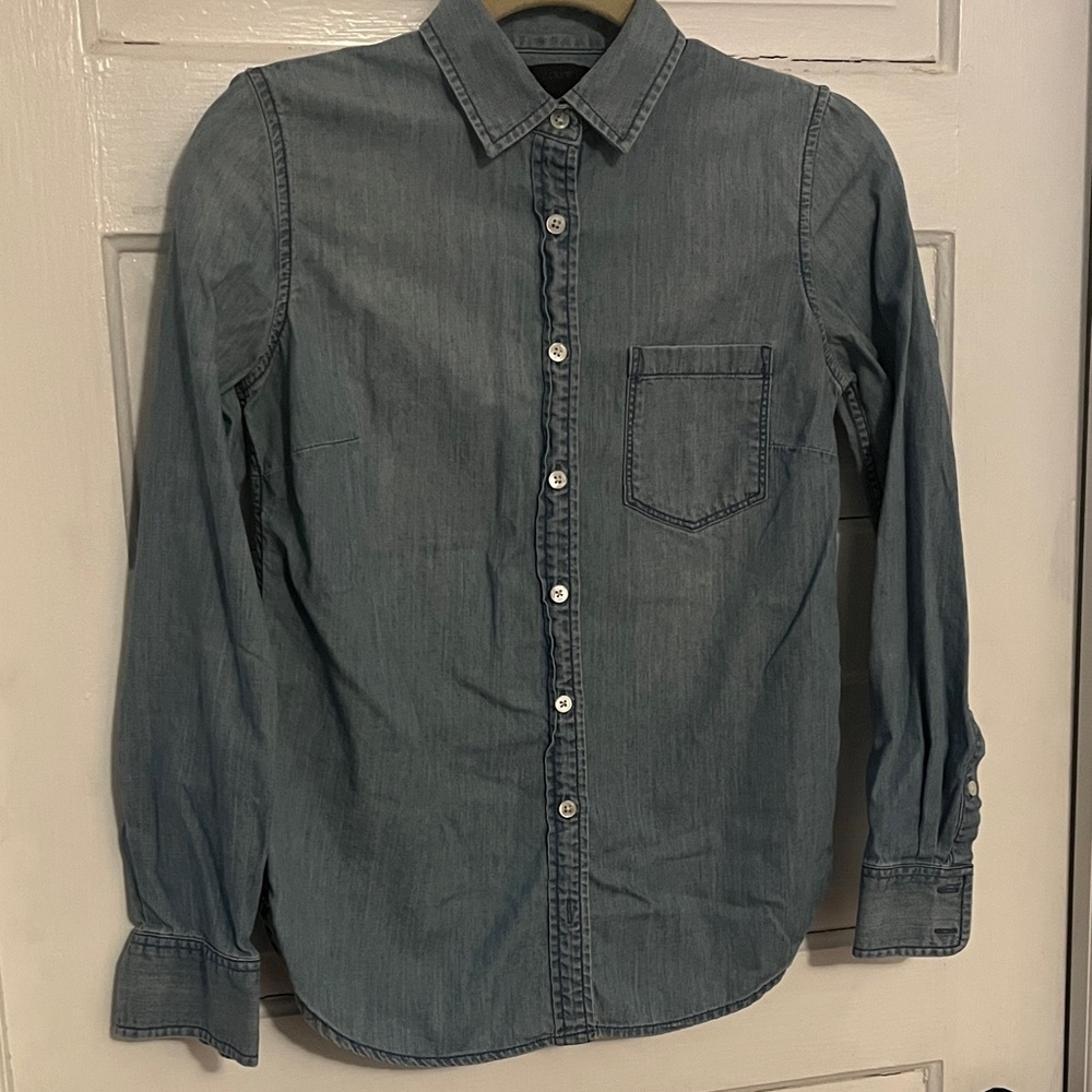 J. Crew Women's Indigo Chambray Button-Up Shirt